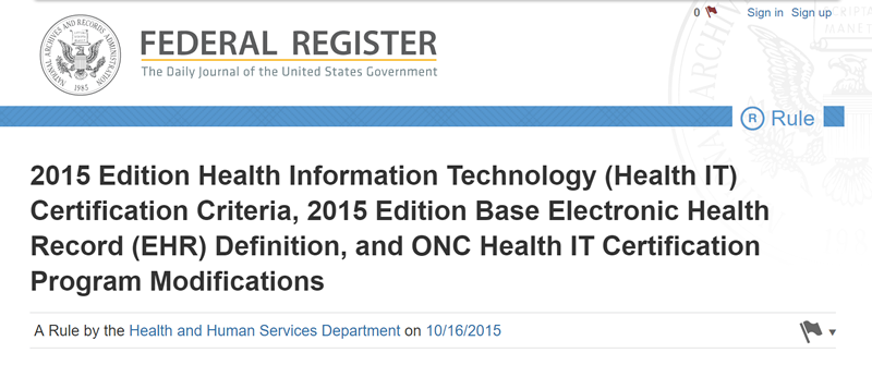 2015 Edition Final Rule - RESTful API HISP